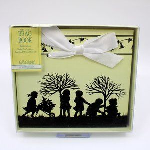 SILHOUETTES OF CHILDREN At Play Deluxe Brag Book Mini Scrapbook Photo Safe